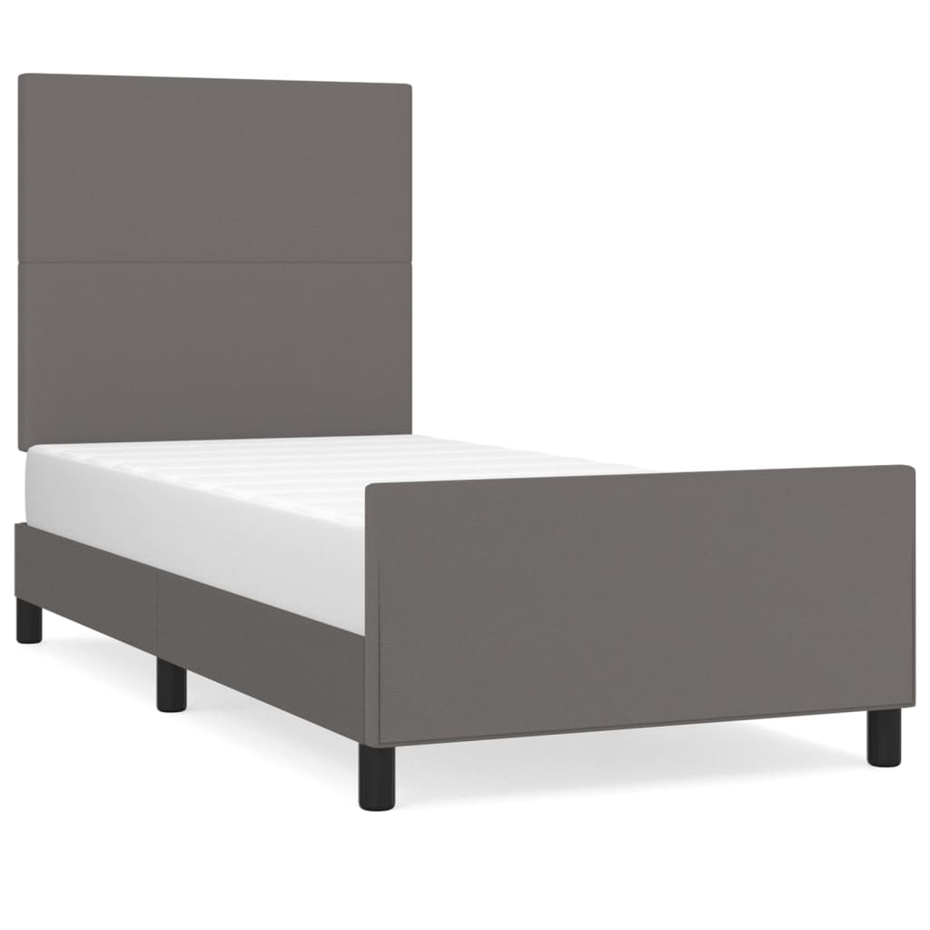 Cadre de lit sans matelas gris 100x200 cm similicuir