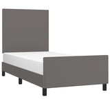 Cadre de lit sans matelas gris 100x200 cm similicuir