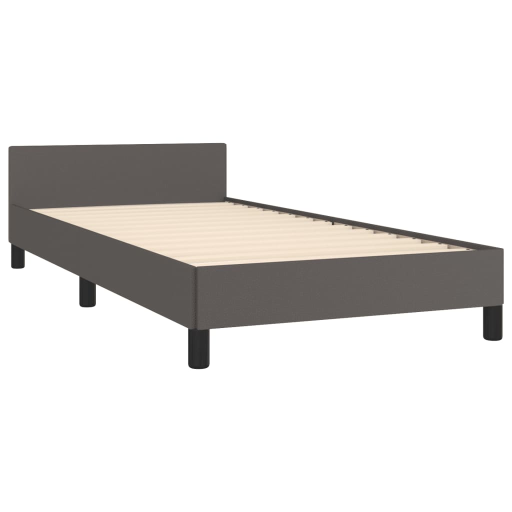 Cadre de lit sans matelas gris 100x200 cm similicuir