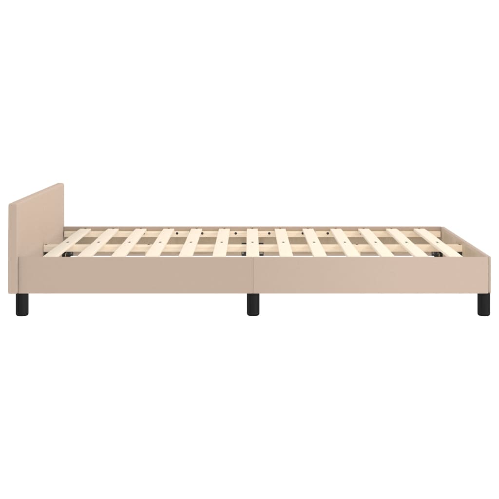 Cadre de lit sans matelas cappuccino 120x200 cm similicuir