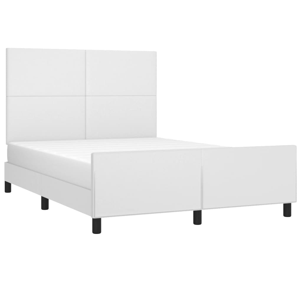 Cadre de lit sans matelas blanc 140x190 cm similicuir