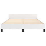 Cadre de lit sans matelas blanc 140x190 cm similicuir