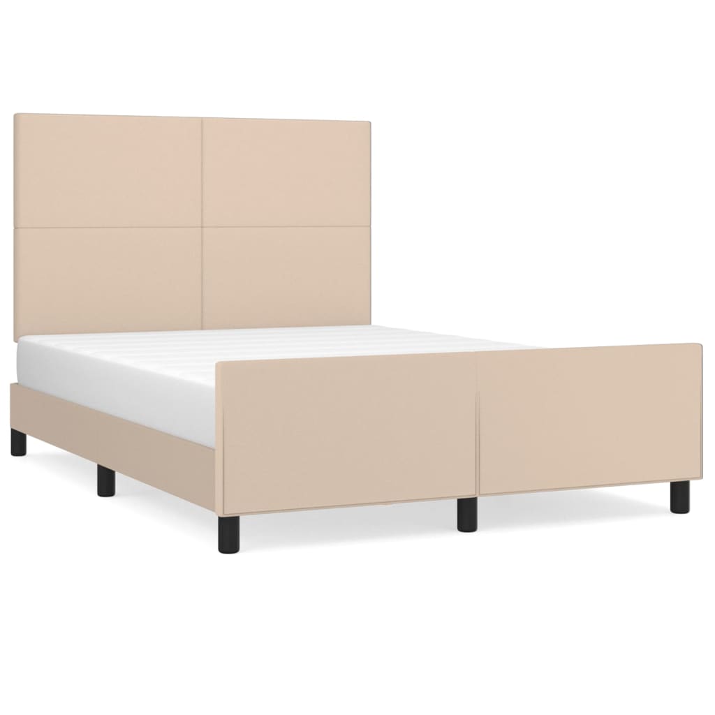 Cadre de lit sans matelas cappuccino 140x190 cm similicuir