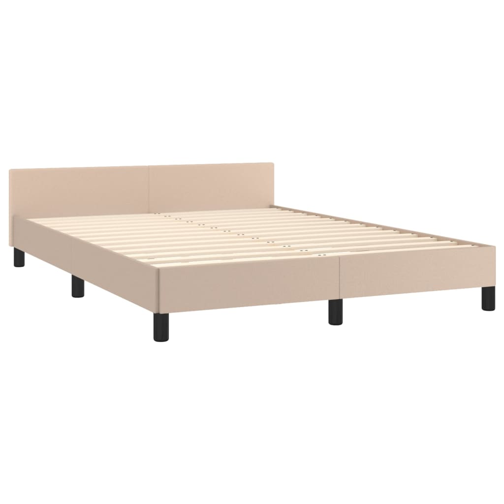 Cadre de lit sans matelas cappuccino 140x190 cm similicuir