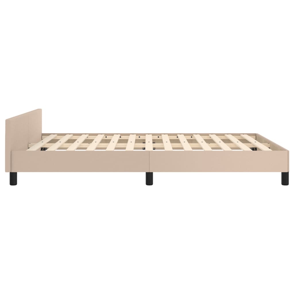 Cadre de lit sans matelas cappuccino 140x190 cm similicuir