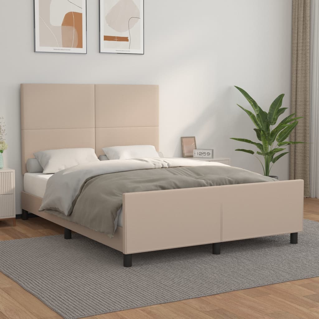 Cadre de lit sans matelas cappuccino 140x190 cm similicuir