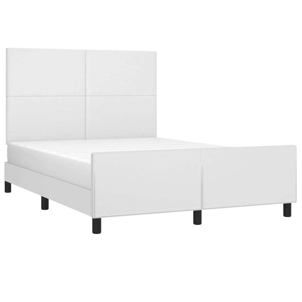 Cadre de lit sans matelas blanc 140x200 cm similicuir