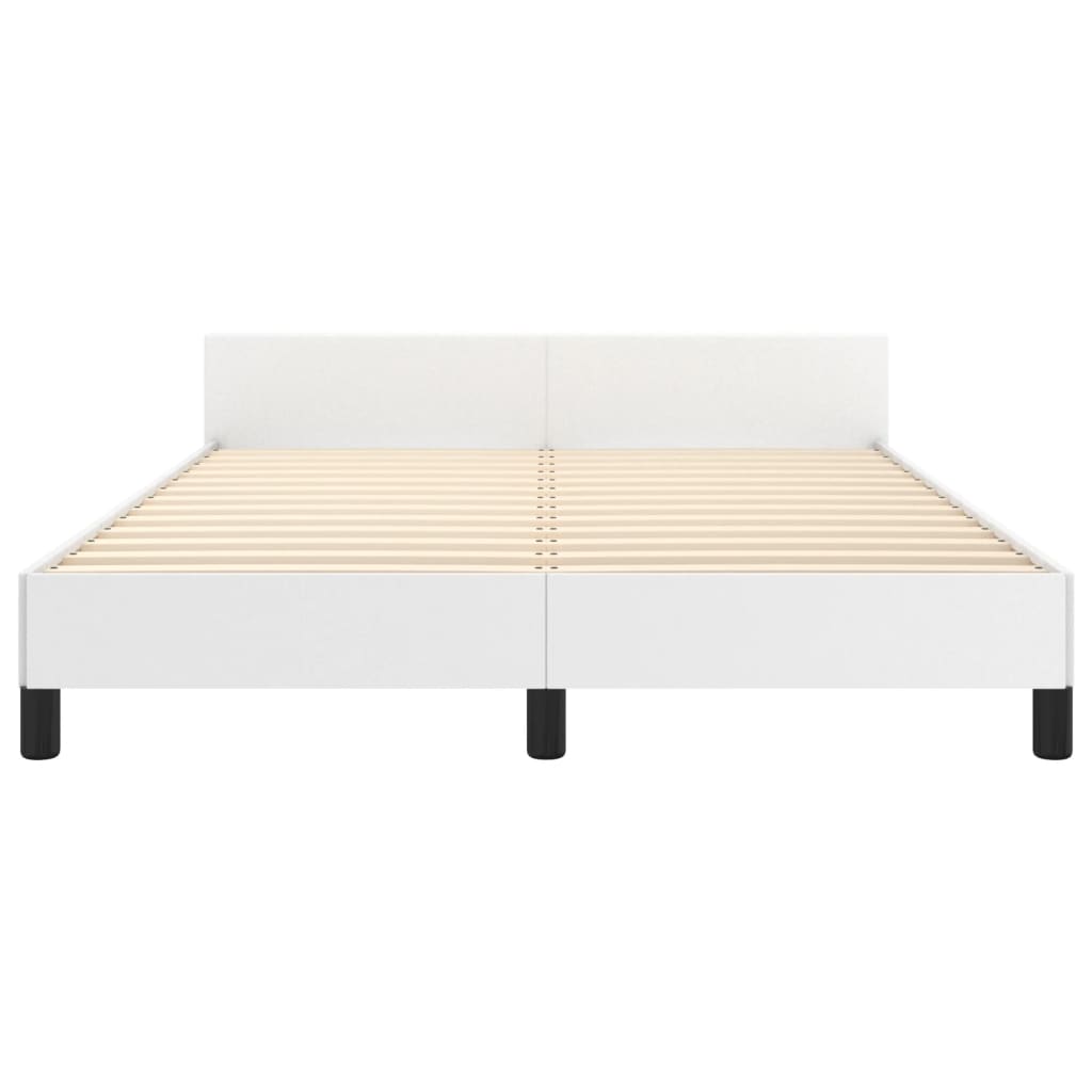 Cadre de lit sans matelas blanc 140x200 cm similicuir