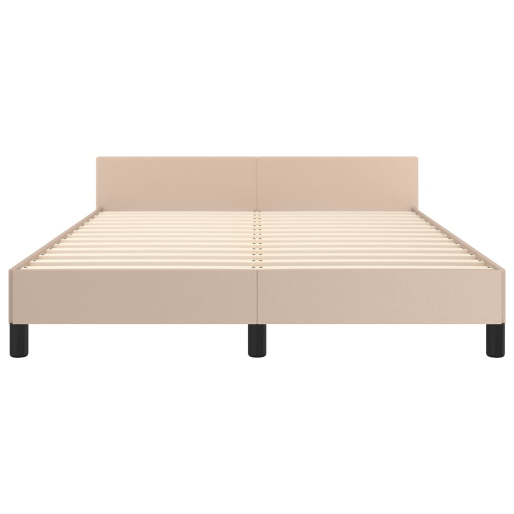 Cadre de lit sans matelas cappuccino 140x200 cm similicuir