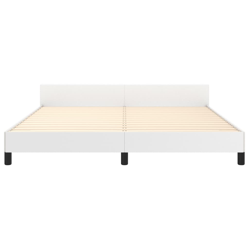 Cadre de lit sans matelas blanc 160x200 cm similicuir