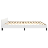 Cadre de lit sans matelas blanc 160x200 cm similicuir