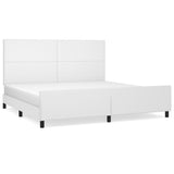 Cadre de lit sans matelas blanc 200x200 cm similicuir