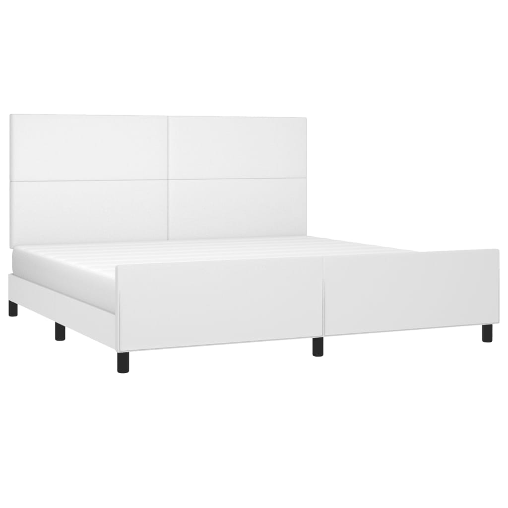 Cadre de lit sans matelas blanc 200x200 cm similicuir