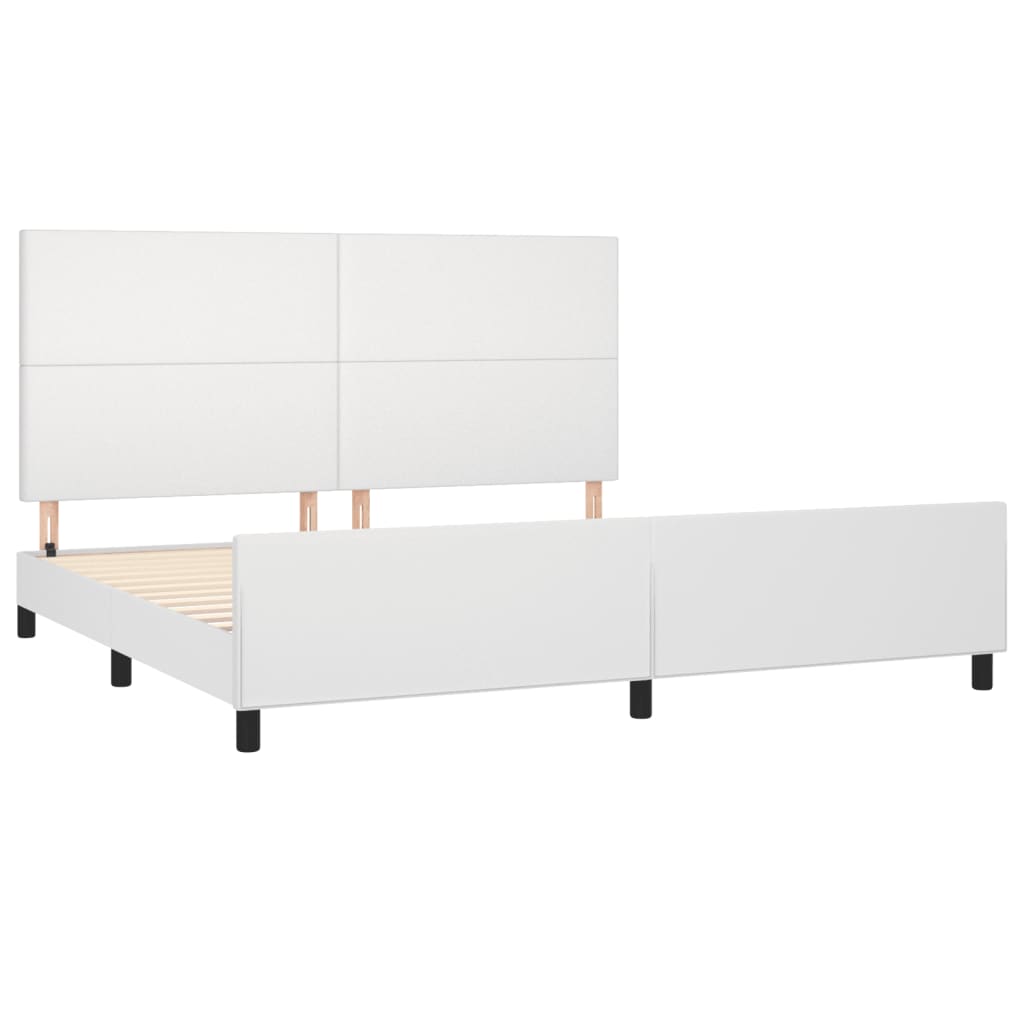 Cadre de lit sans matelas blanc 200x200 cm similicuir