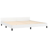 Cadre de lit sans matelas blanc 200x200 cm similicuir