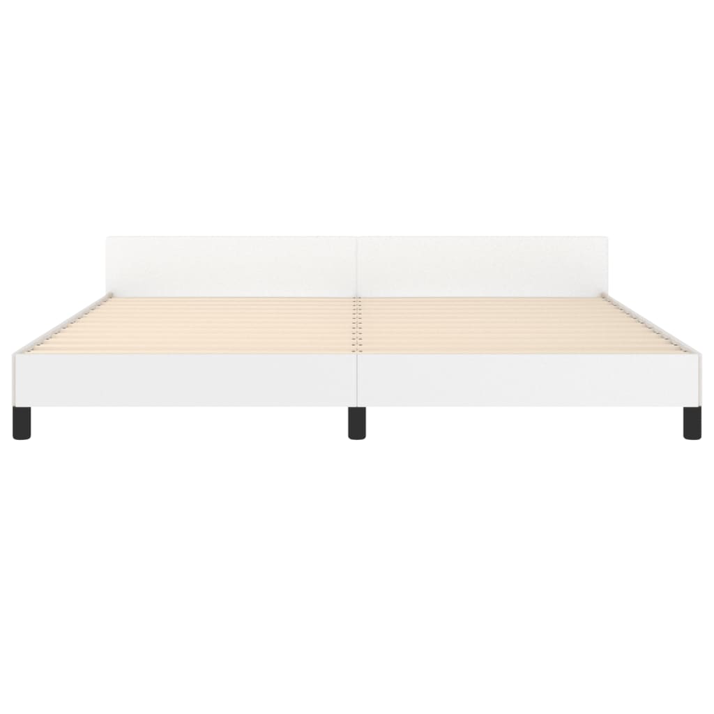 Cadre de lit sans matelas blanc 200x200 cm similicuir