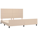 Cadre de lit sans matelas cappuccino 200x200 cm similicuir