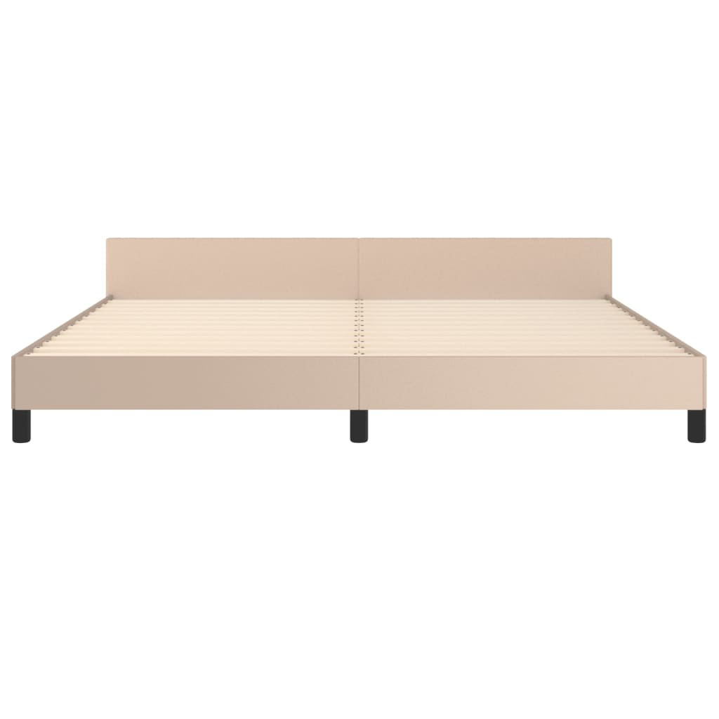 Cadre de lit sans matelas cappuccino 200x200 cm similicuir