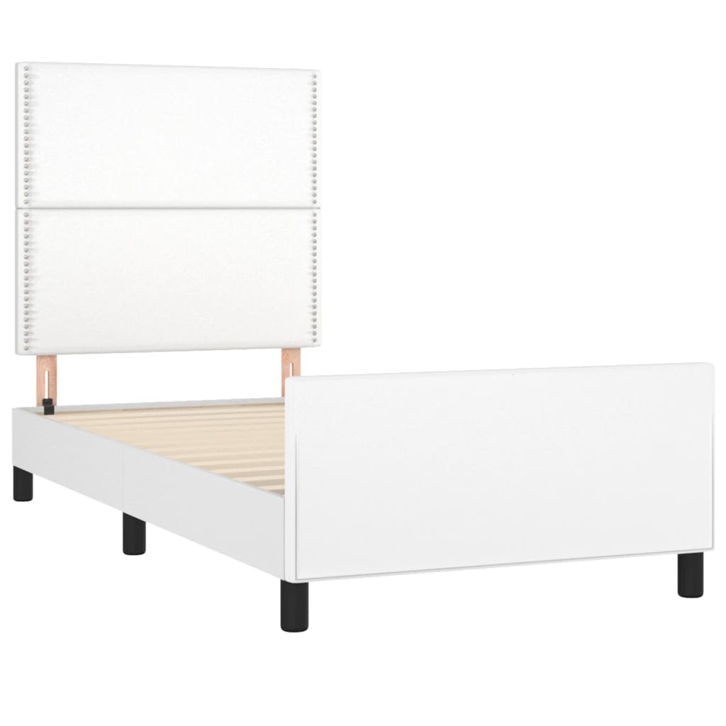 Cadre de lit sans matelas blanc 80x200 cm similicuir