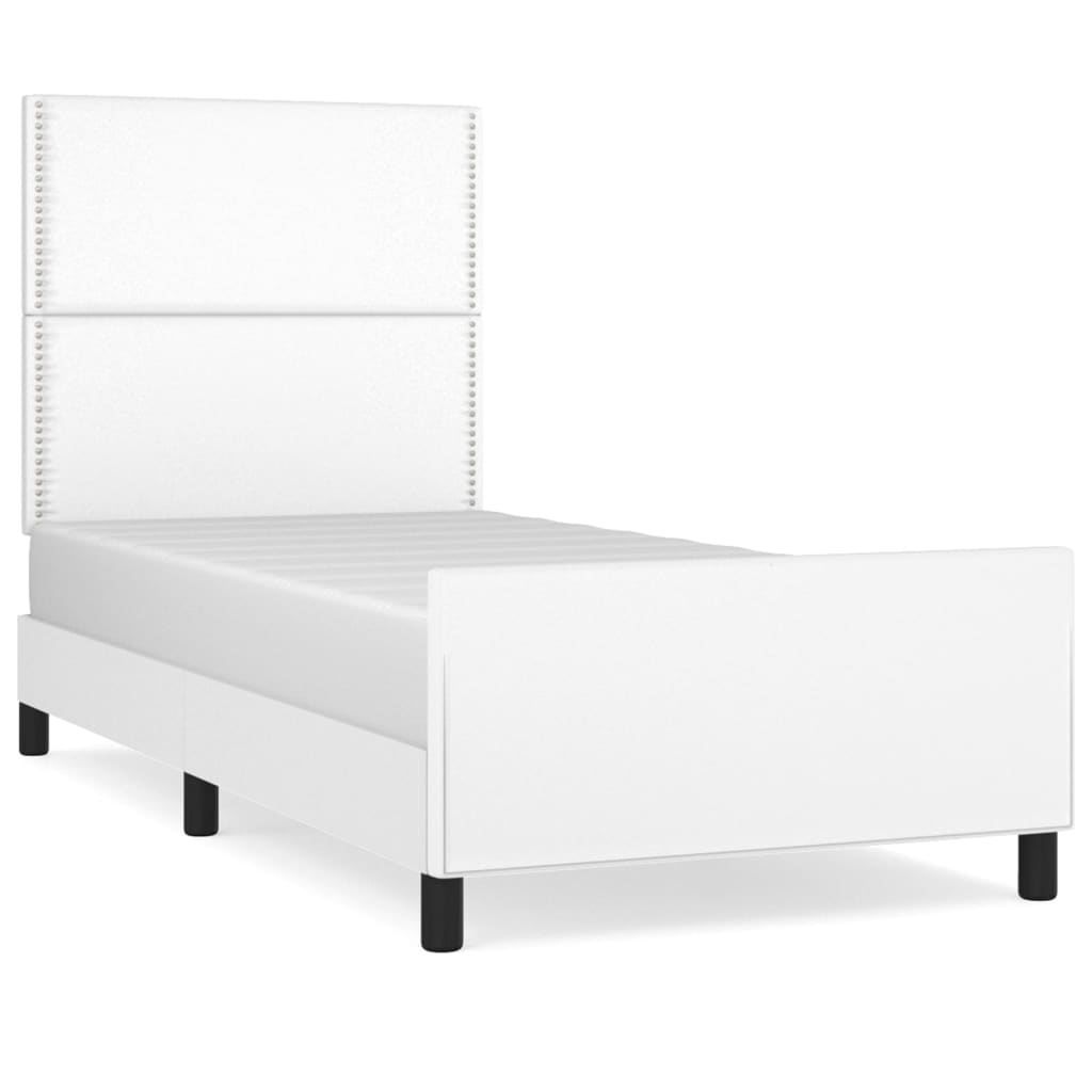 Cadre de lit sans matelas blanc 90x190 cm similicuir