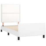 Cadre de lit sans matelas blanc 90x190 cm similicuir