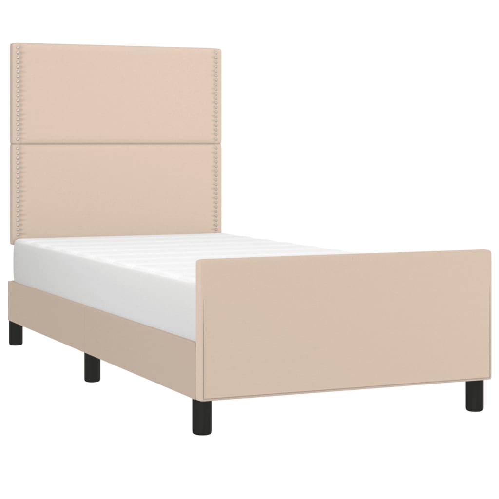 Cadre de lit sans matelas cappuccino 90x190 cm similicuir