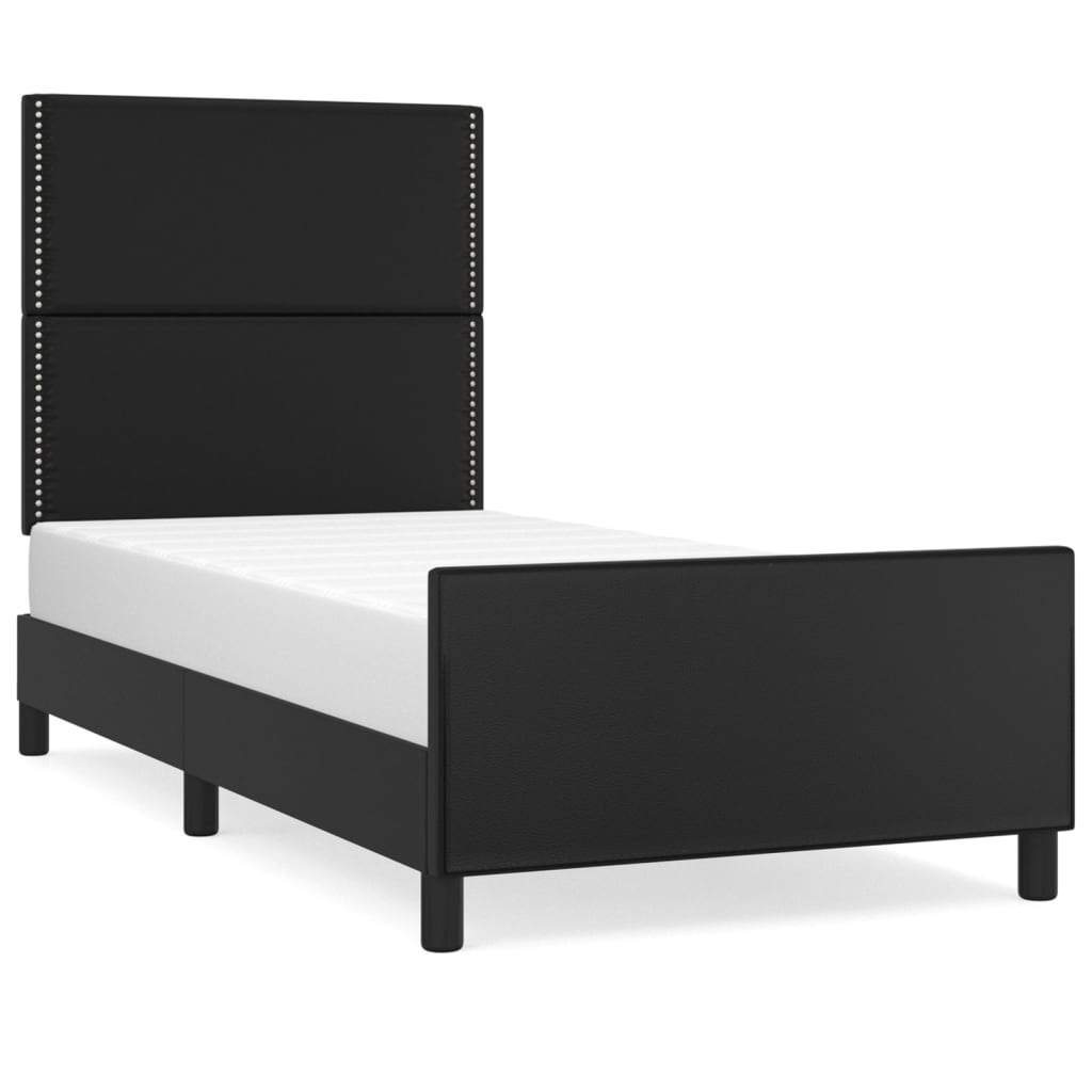 Cadre de lit sans matelas noir 90x200 cm similicuir