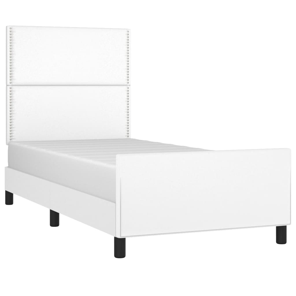 Cadre de lit sans matelas blanc 90x200 cm similicuir