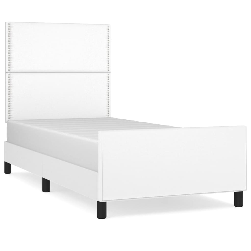 Cadre de lit sans matelas blanc 100x200 cm similicuir