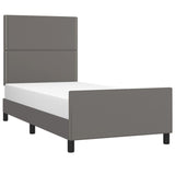 Cadre de lit sans matelas gris 100x200 cm similicuir