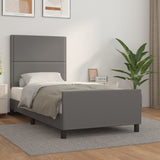 Cadre de lit sans matelas gris 100x200 cm similicuir