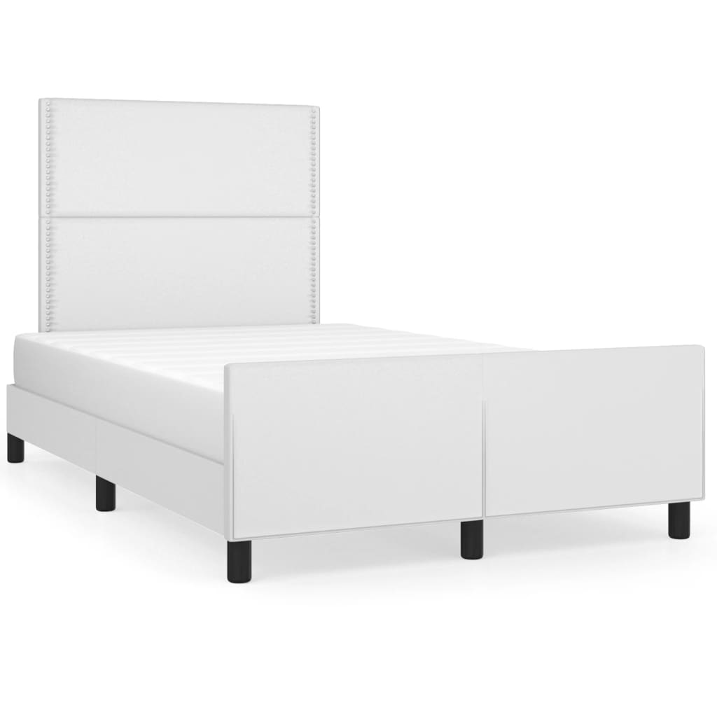 Cadre de lit sans matelas blanc 120x200 cm similicuir