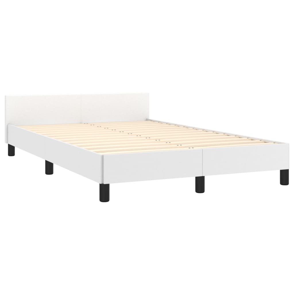 Cadre de lit sans matelas blanc 120x200 cm similicuir