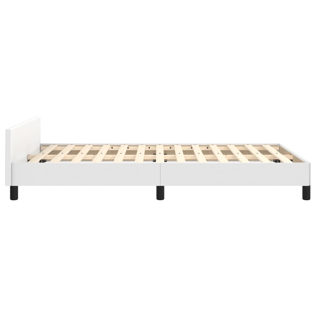 Cadre de lit sans matelas blanc 120x200 cm similicuir