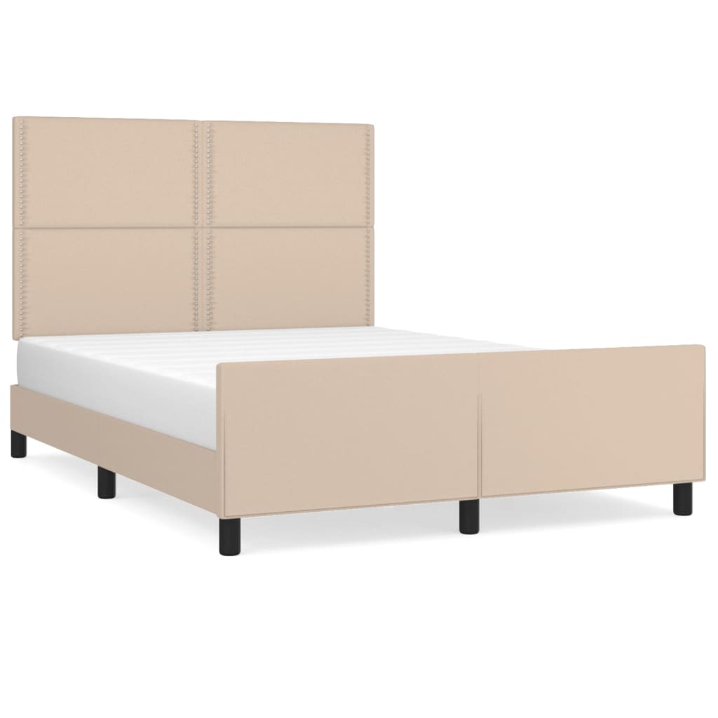 Cadre de lit sans matelas cappuccino 140x190 cm similicuir