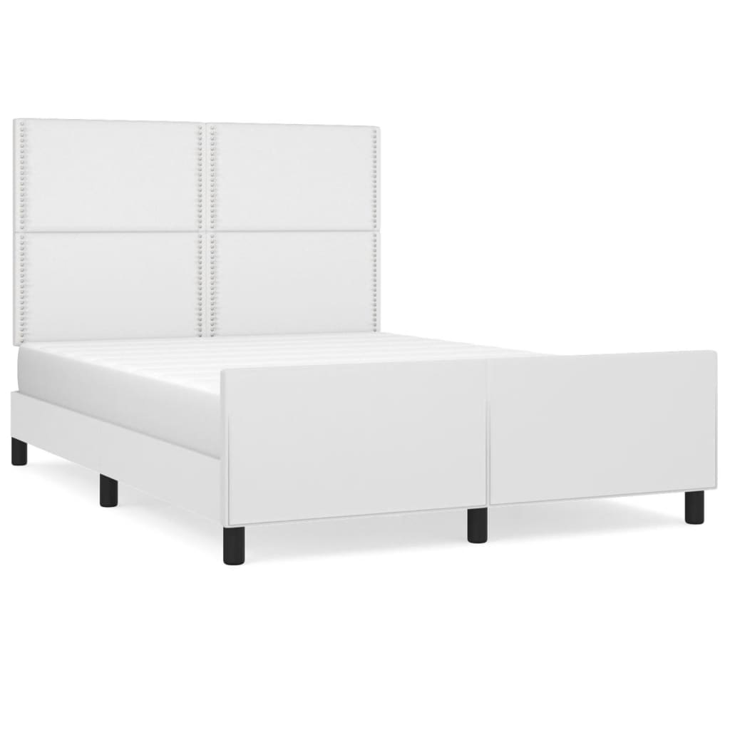 Cadre de lit sans matelas blanc 140x200 cm similicuir