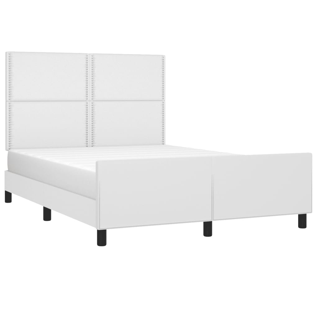 Cadre de lit sans matelas blanc 140x200 cm similicuir