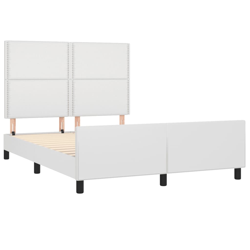 Cadre de lit sans matelas blanc 140x200 cm similicuir