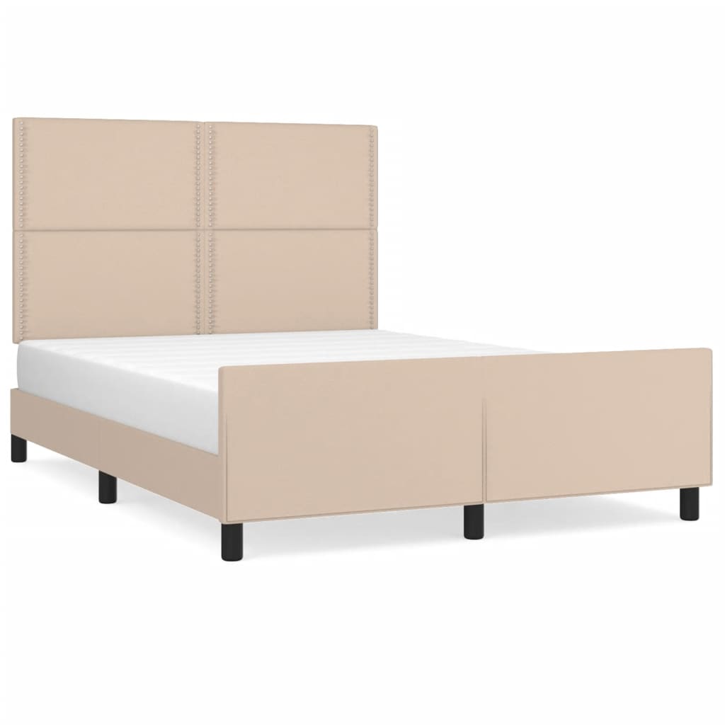 Cadre de lit sans matelas cappuccino 140x200 cm similicuir