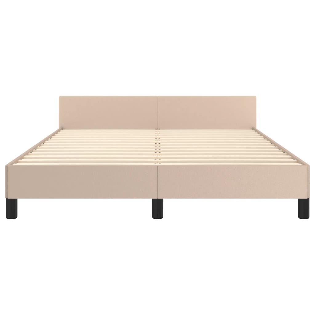 Cadre de lit sans matelas cappuccino 140x200 cm similicuir