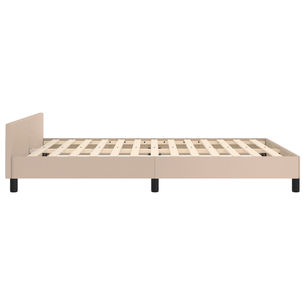 Cadre de lit sans matelas cappuccino 140x200 cm similicuir