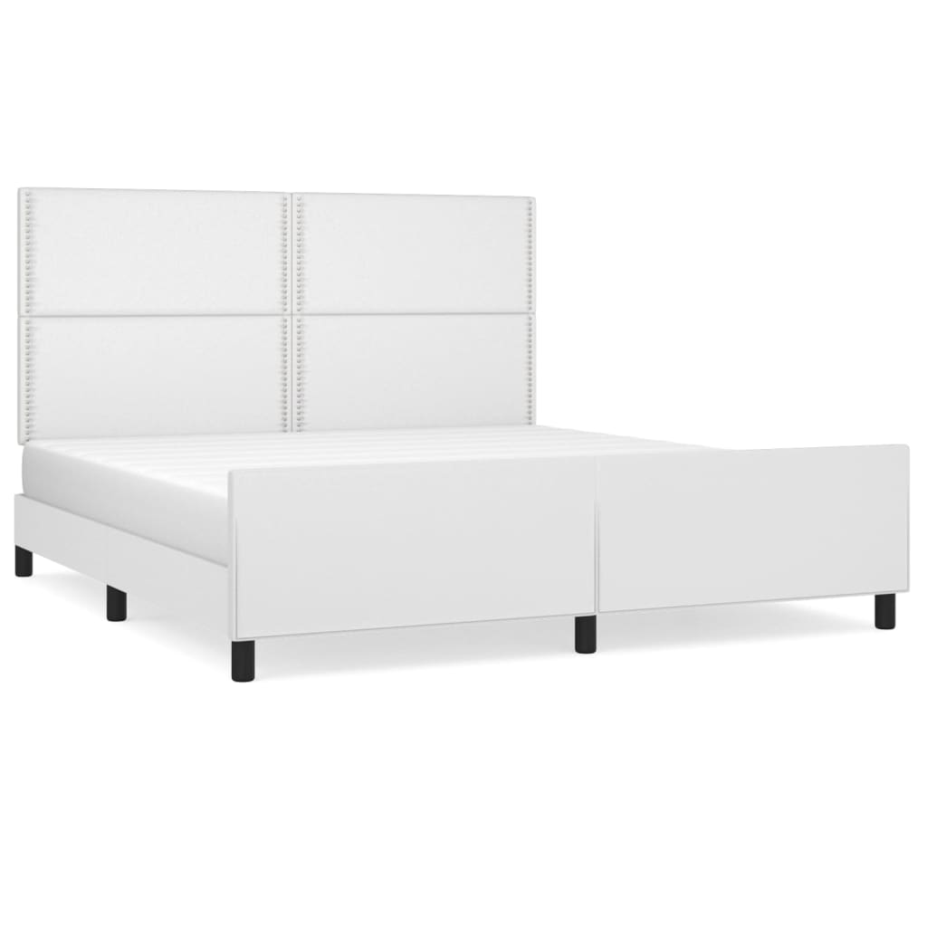 Cadre de lit sans matelas blanc 160x200 cm similicuir