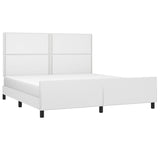 Cadre de lit sans matelas blanc 160x200 cm similicuir