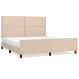 Cadre de lit sans matelas cappuccino 160x200 cm similicuir