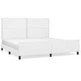 Cadre de lit sans matelas blanc 200x200 cm similicuir