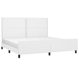 Cadre de lit sans matelas blanc 200x200 cm similicuir