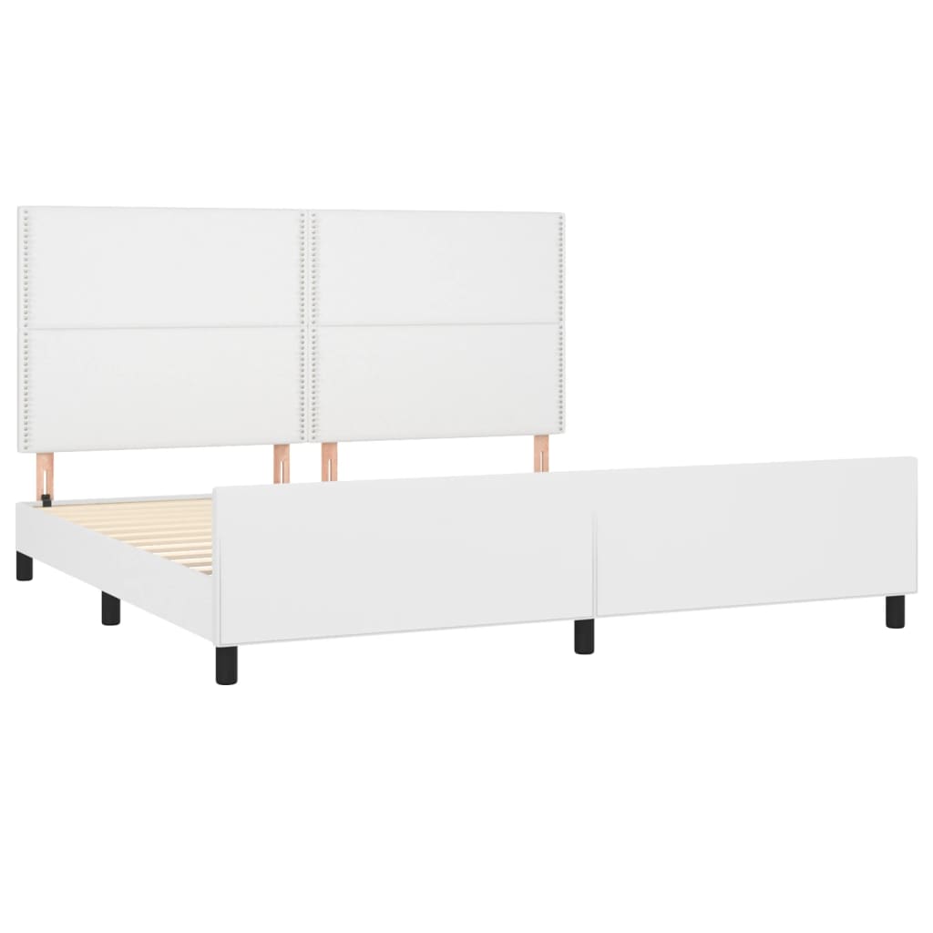 Cadre de lit sans matelas blanc 200x200 cm similicuir