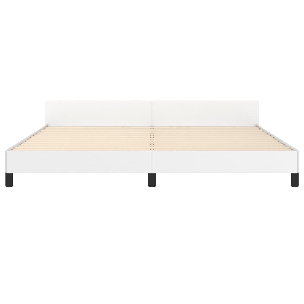 Cadre de lit sans matelas blanc 200x200 cm similicuir