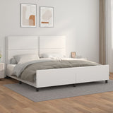 Cadre de lit sans matelas blanc 200x200 cm similicuir