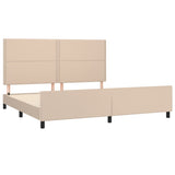 Cadre de lit sans matelas cappuccino 200x200 cm similicuir